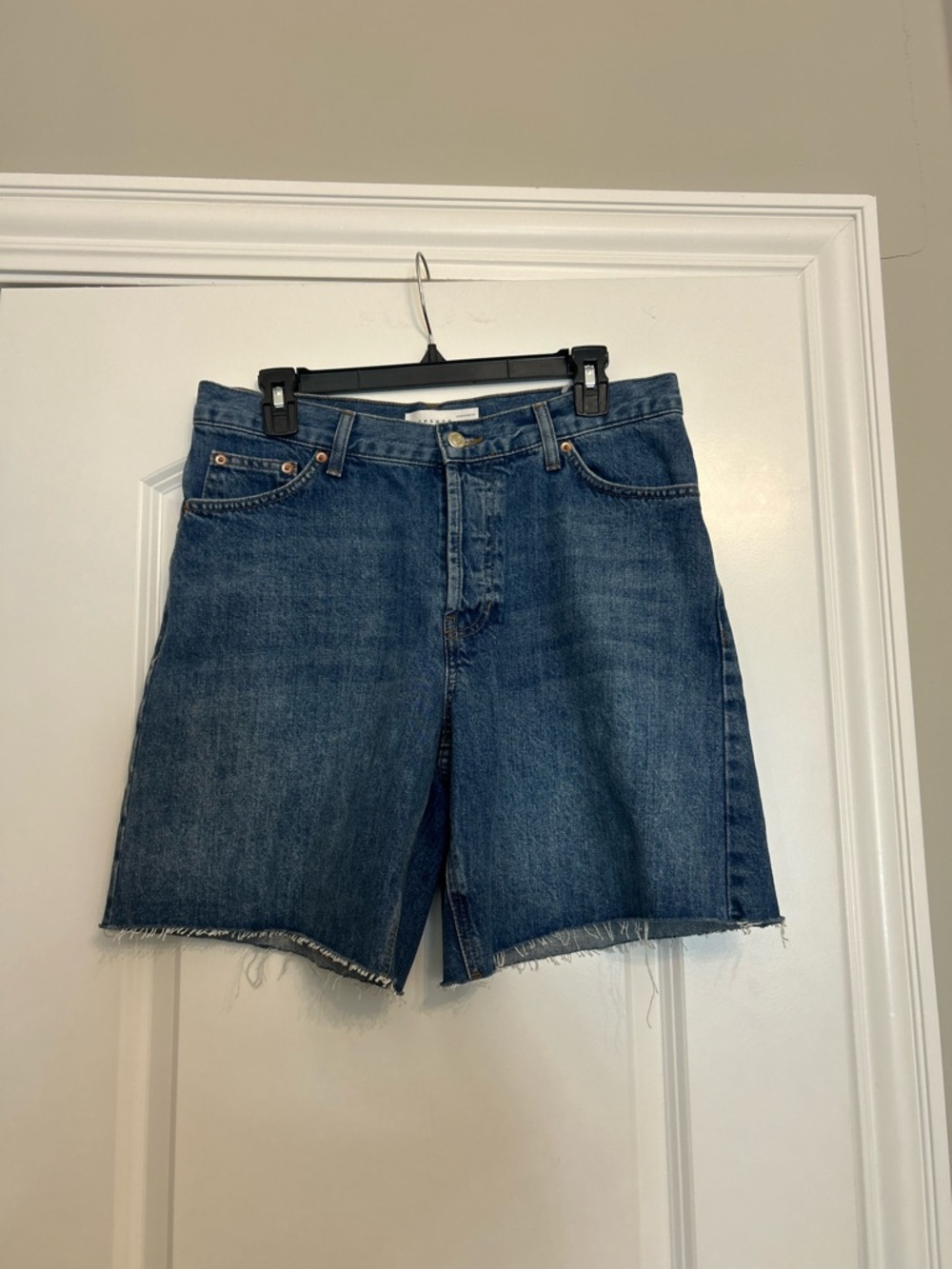 Topshop Denim Raw Hem Short